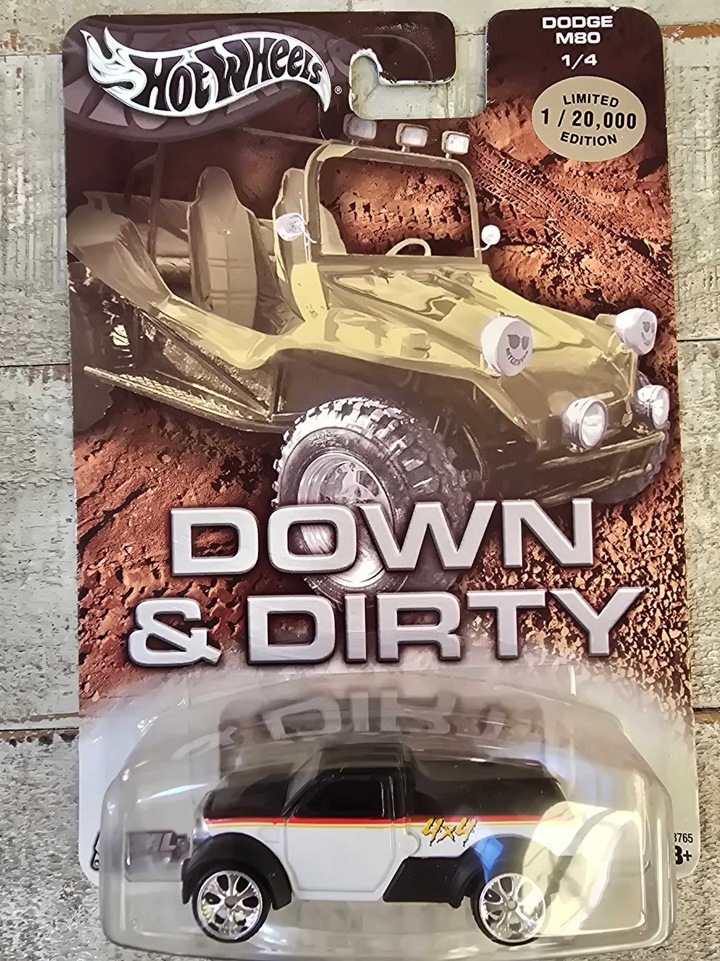 Hot Wheels Dodge M80 down and dirty Limited Edition White Black Pick Up - House of Cars Virginia