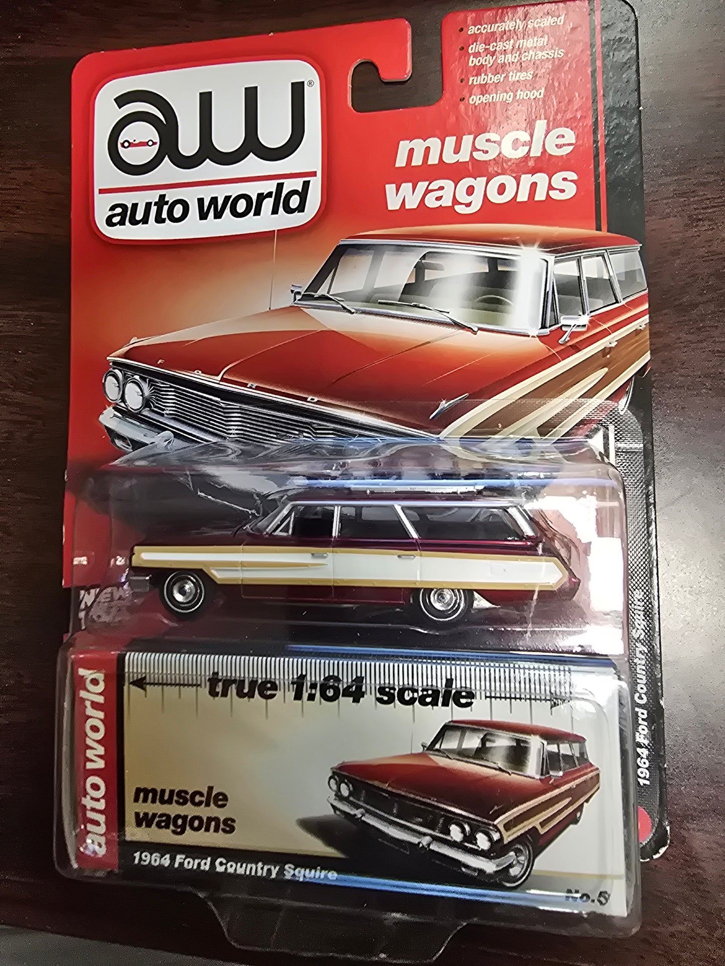 AUTO WORLD Premium Series Muscle Wagons 1964 Ford Country Squire Wagon 1:64 - House of Cars Virginia