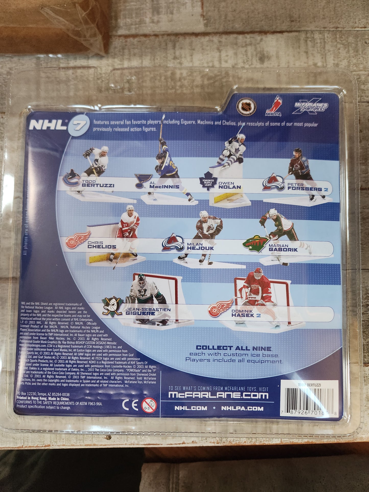 NHL Vancouver Canucks #44 Todd Bertuzzi Action Figure McFarlane 2003 NRFP - House of Cars Virginia