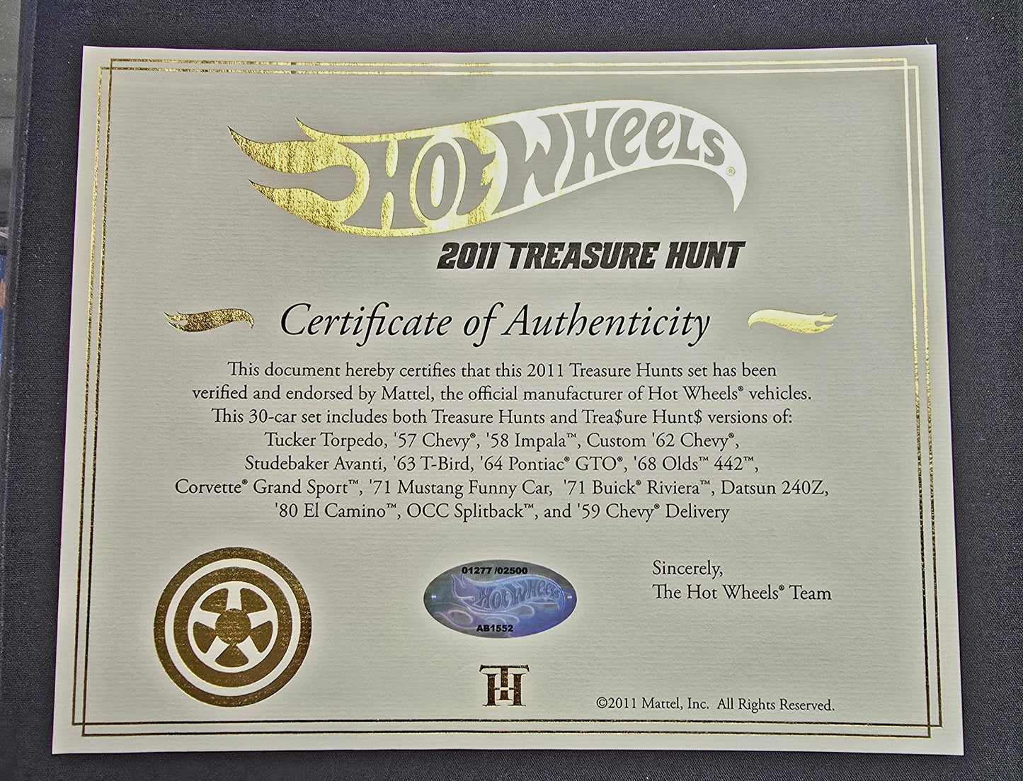 Hot Wheels 2011 Treasure Hunt Box Set (1277/2500) - House of Cars Virginia