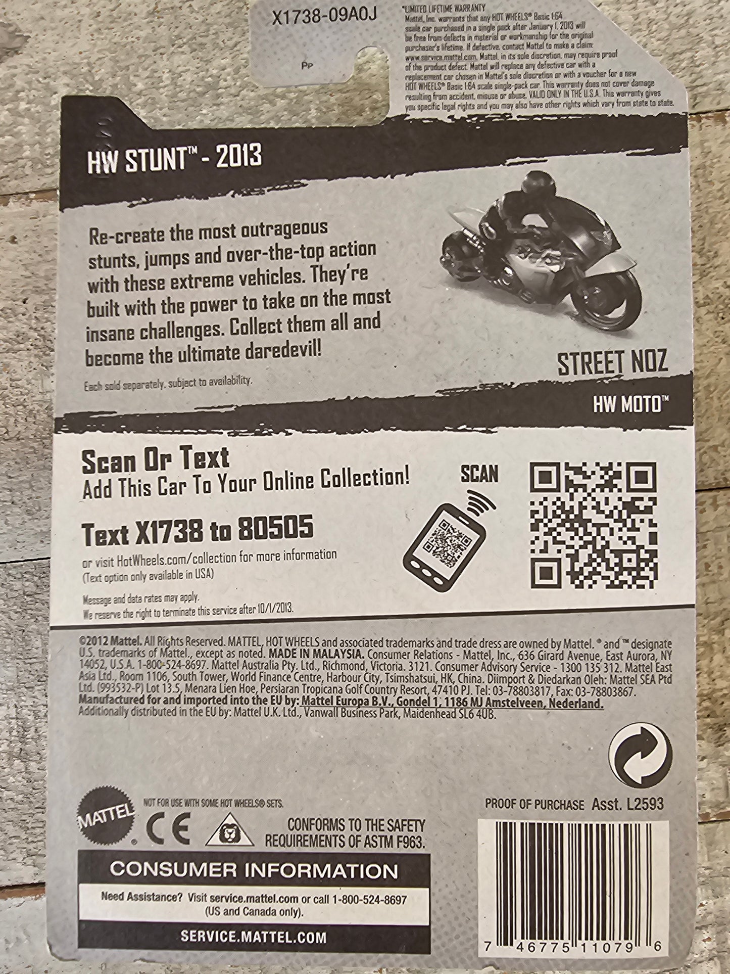 2013 Hot Wheels STREET NOZ HW Stunt Satin Lime Green HW Moto 1:64 #100 Ll Mainline - House of Cars Virginia