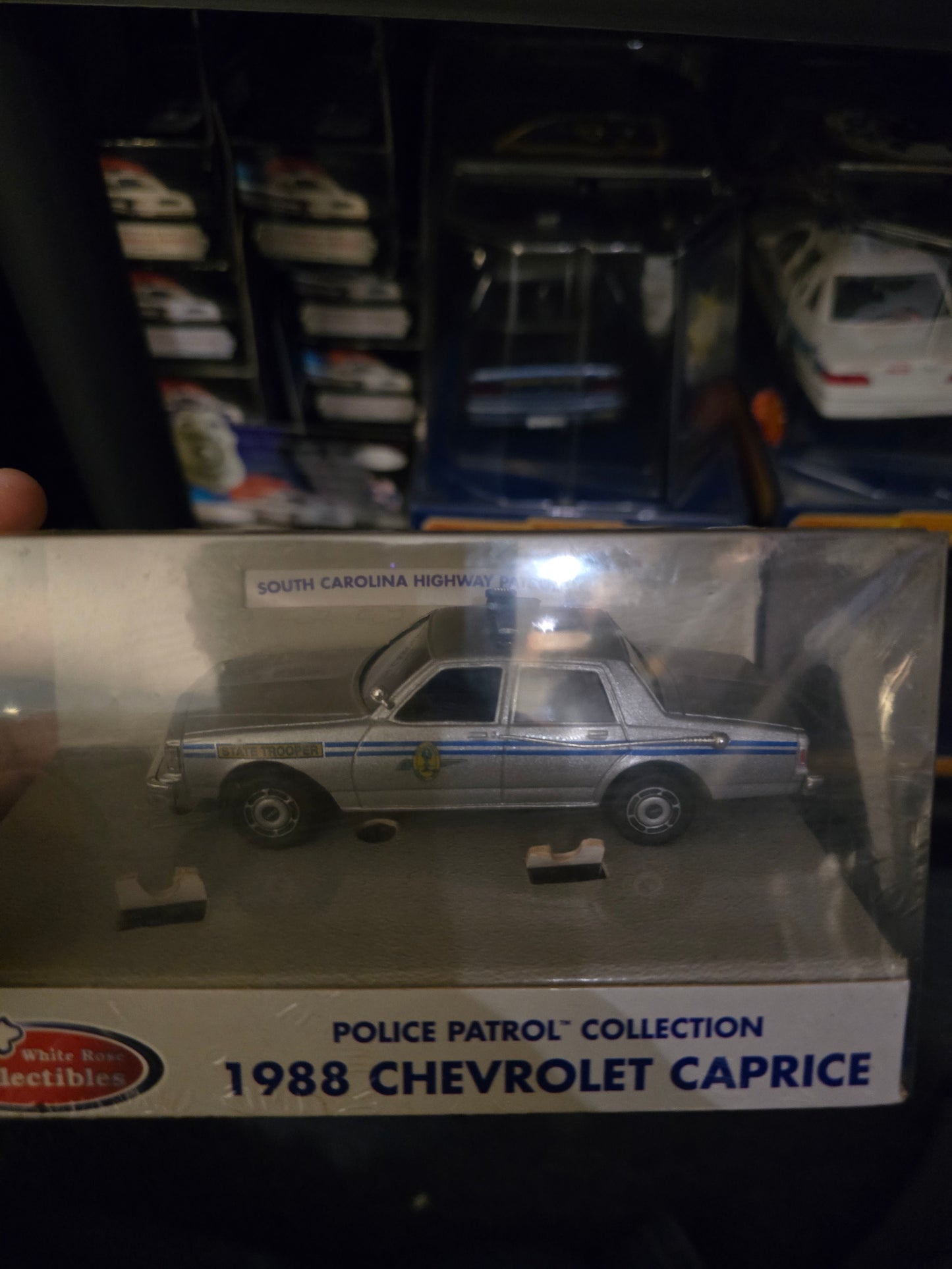 White Rose Police Patrol Car Collection 1988 Chevrolet Caprice Sealed Trooper South Carolina State 1/43 S car not anchored. - House of Cars Virginia