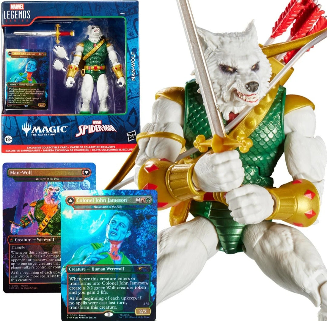 Spider-Man Marvel Legends Magic: The Gathering Man-Wolf 6-Inch Action Figure and Card - House of Cars Virginia