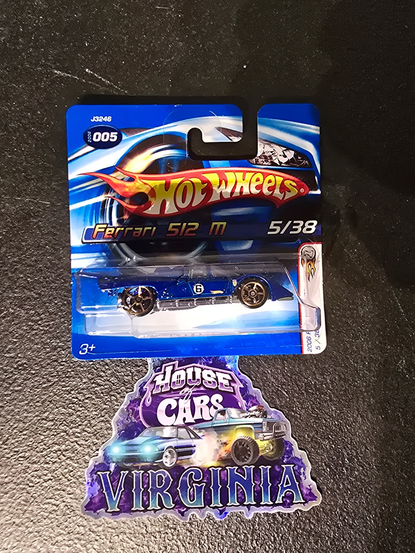 Hot Wheels Ferrari 512M blue #005 short card 2006 First Editions FTE wheels Mainline - House of Cars Virginia