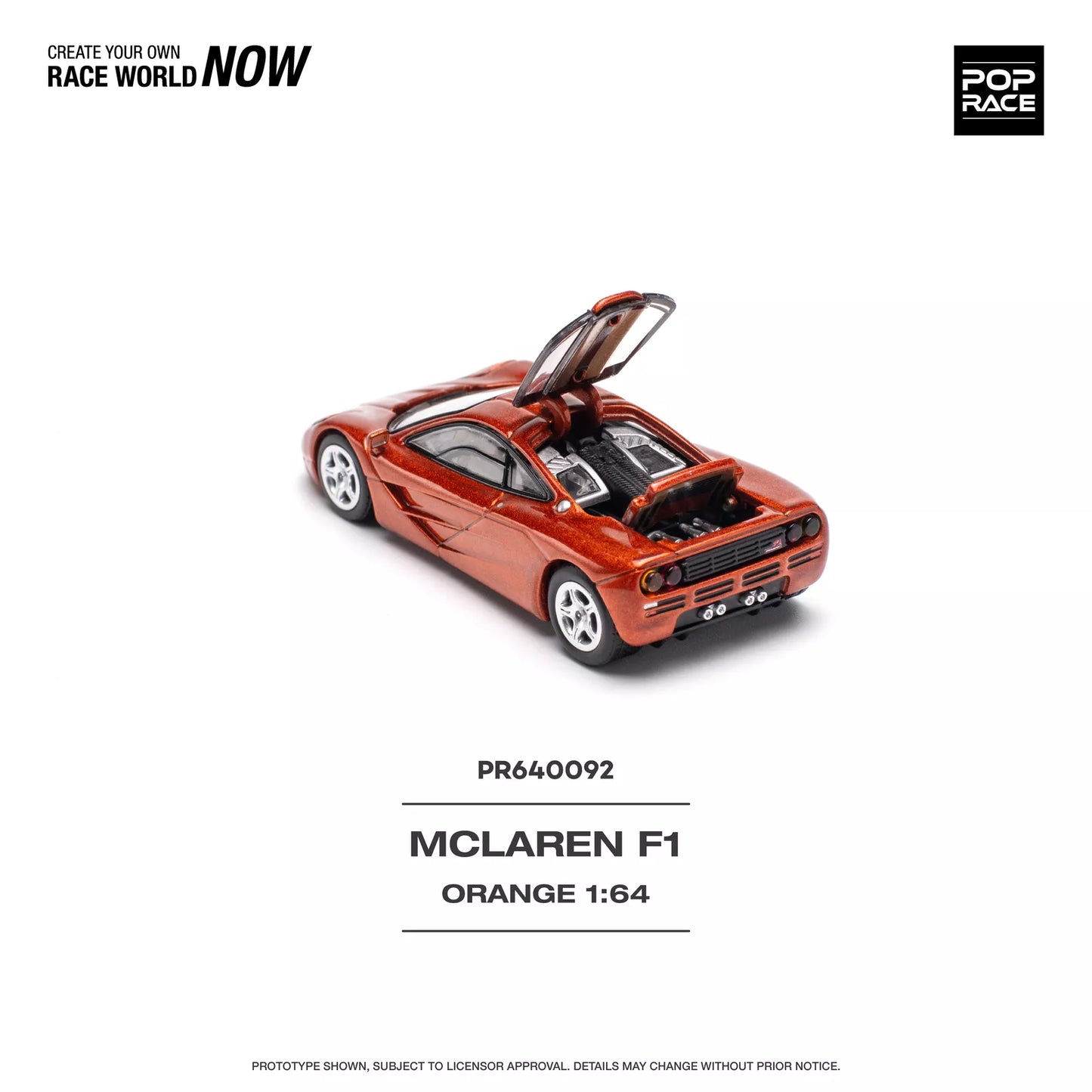 POPRACE 1/64 McLAREN F1 ORANGE Diecast Model Car - House of Cars Virginia