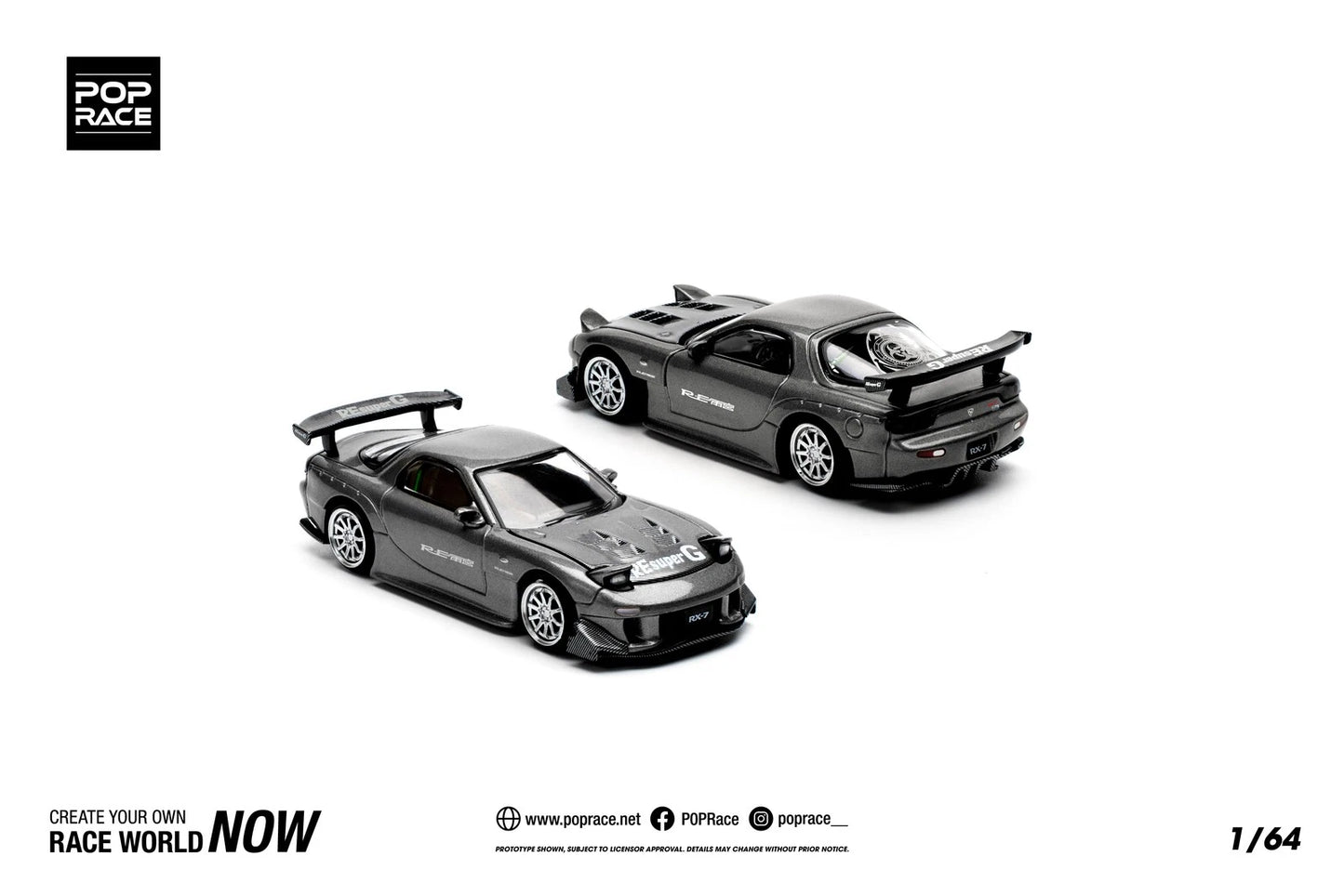 Pre-Order POP RACE MAZDA RX7 RE-AMEMIYA - GUN METAL - House of Cars Virginia