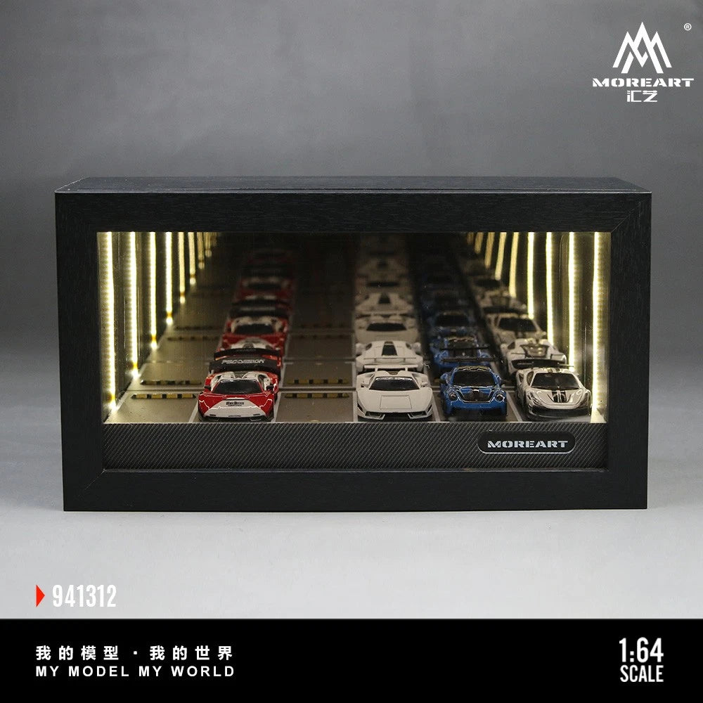 MOREART 1/64 LED Light Up Abyss Mirror Display Case for Diecast Car Model