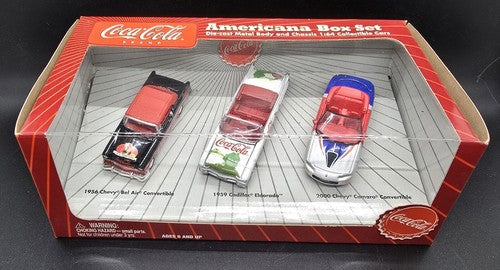 Coca-Cola Johnny Lightning Americana Set 1:64 Scale Die Cast 56 Chevy Cadillac - House of Cars Virginia