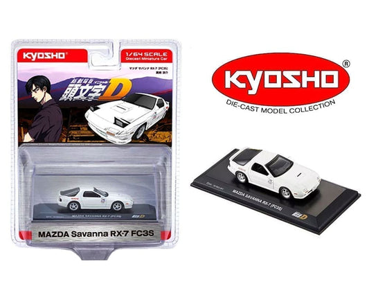 Kyosho 1:64 Initial D Mazda Savanna RX-7 FC3S – White – Limited Edition - House of Cars Virginia