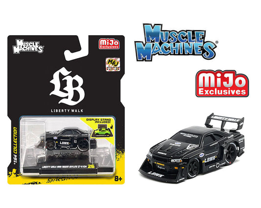 Muscle Machines 1:64 LBWK 1999 Nissan Skyline GT-R R34 – Black - House of Cars Virginia