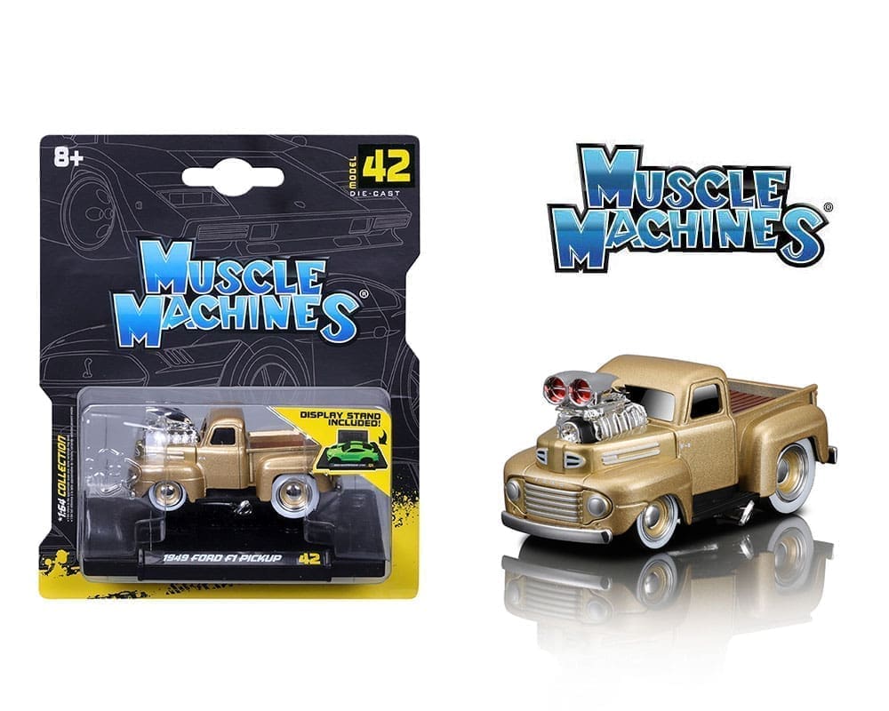Muscle Machines 1:64 1949 Ford F1 Pickup – Gold - House of Cars Virginia