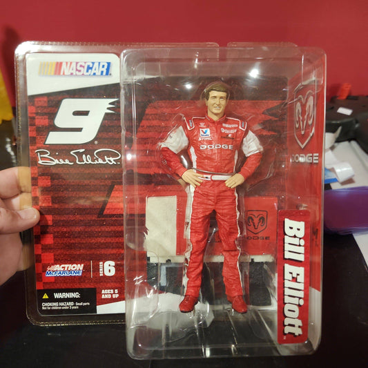 McFarlane Toys Bill Elliott #9 NASCAR Driver Action Figure Red Jersey Variant - House of Cars Virginia