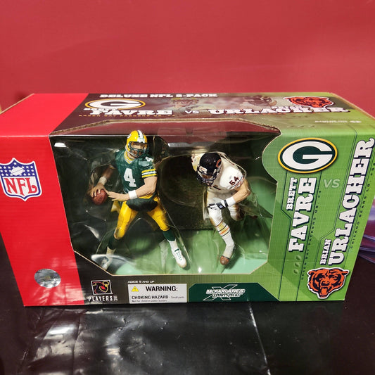 McFarlane Deluxe NFL 2-Pack Brett Favre (Packers) vs.Brian Urlacher (Bears) 2003 - House of Cars Virginia