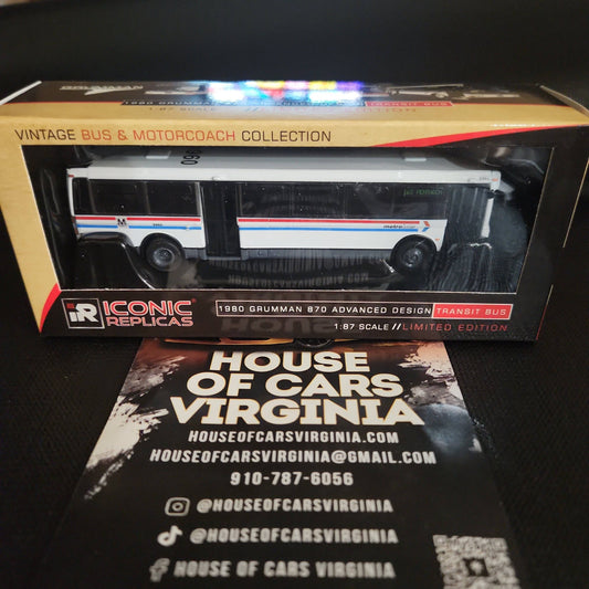 WMATA Washington Route 16S to Pentagon 1980 Grumman 870 Transit Bus 1/87 Scale D - House of Cars Virginia