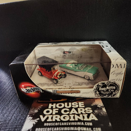 New 100% Hot Wheels Fabulous Fords Model T & '56 Fairlane Convertible Limited Ed - House of Cars Virginia