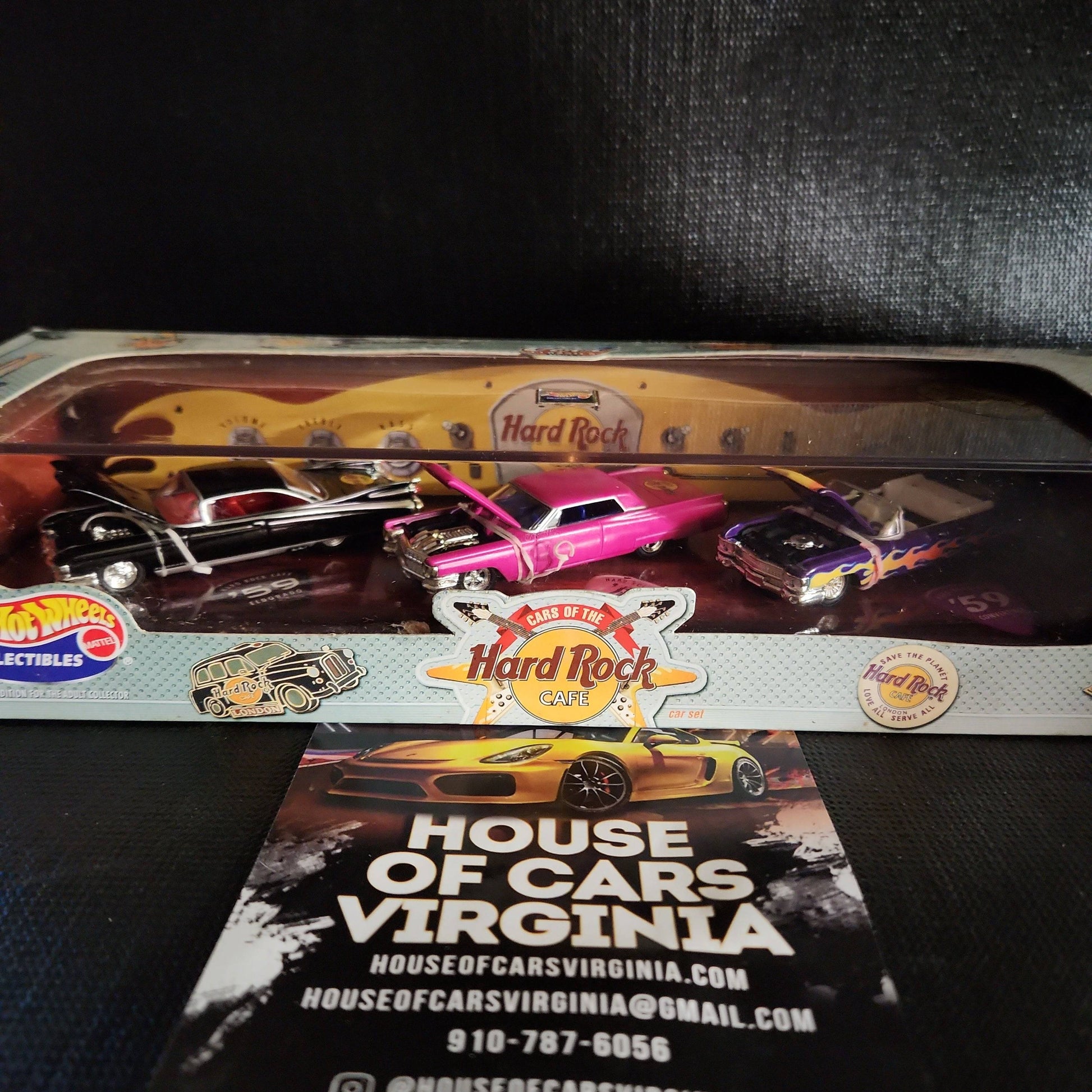 Hot Wheels Collectibles Cars of the Hard Rock Cafe Series 2, 3-Cadillac Car Set! - House of Cars Virginia