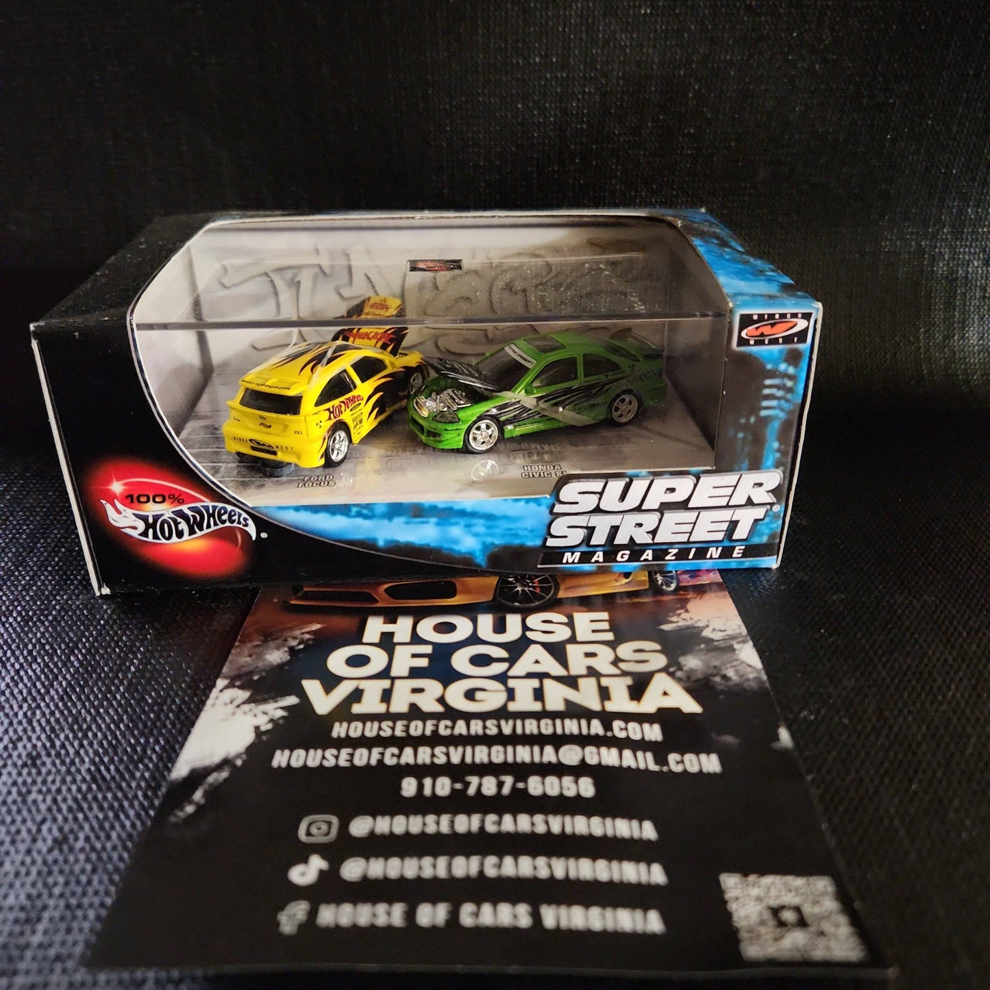 Hot Wheels 100% Super Street Magazine Ford Focus & Honda Civic Si Vehicle Set - House of Cars Virginia