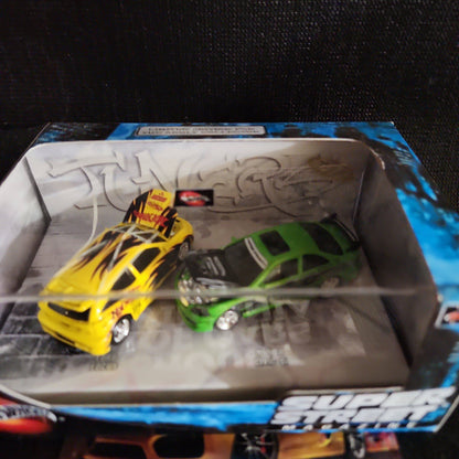 Hot Wheels 100% Super Street Magazine Ford Focus & Honda Civic Si Vehicle Set - House of Cars Virginia