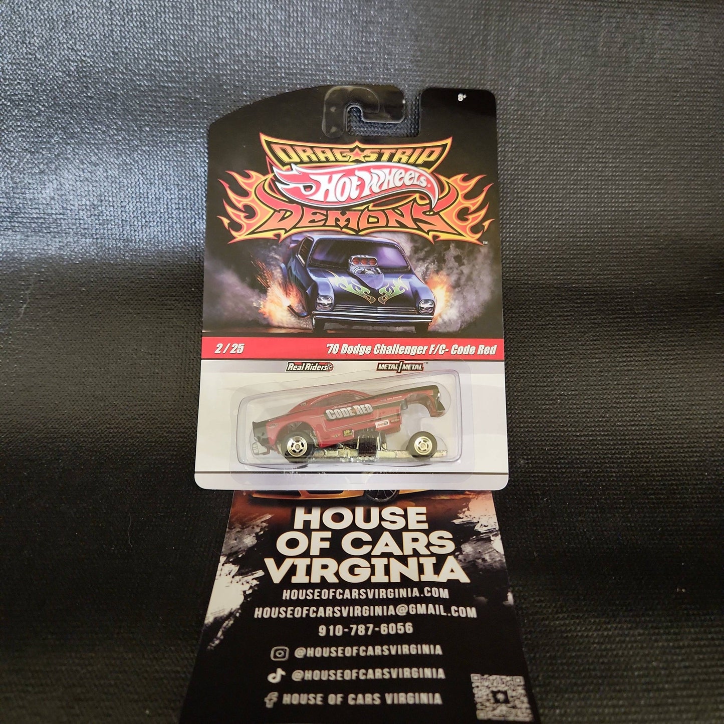 HOT WHEELS DRAG STRIP DEMONS '70 DODGE CHALLENGER F/C CODE RED MATTEL NOC 2009 - House of Cars Virginia