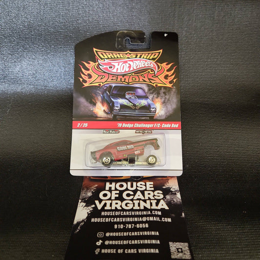 HOT WHEELS DRAG STRIP DEMONS '70 DODGE CHALLENGER F/C CODE RED MATTEL NOC 2009 - House of Cars Virginia