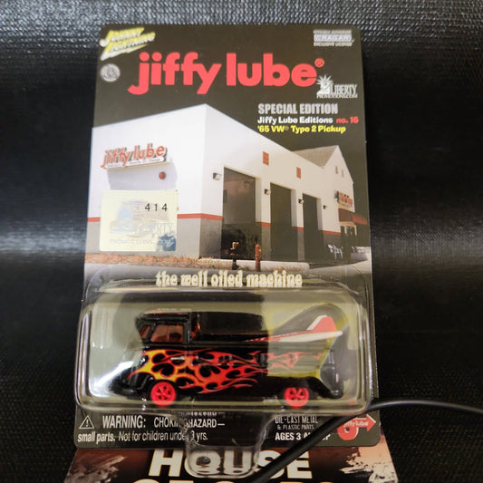 Johnny Lightning Jiffy Lube VW Type 2 Pickup Black  Rebel Run  414 - House of Cars Virginia