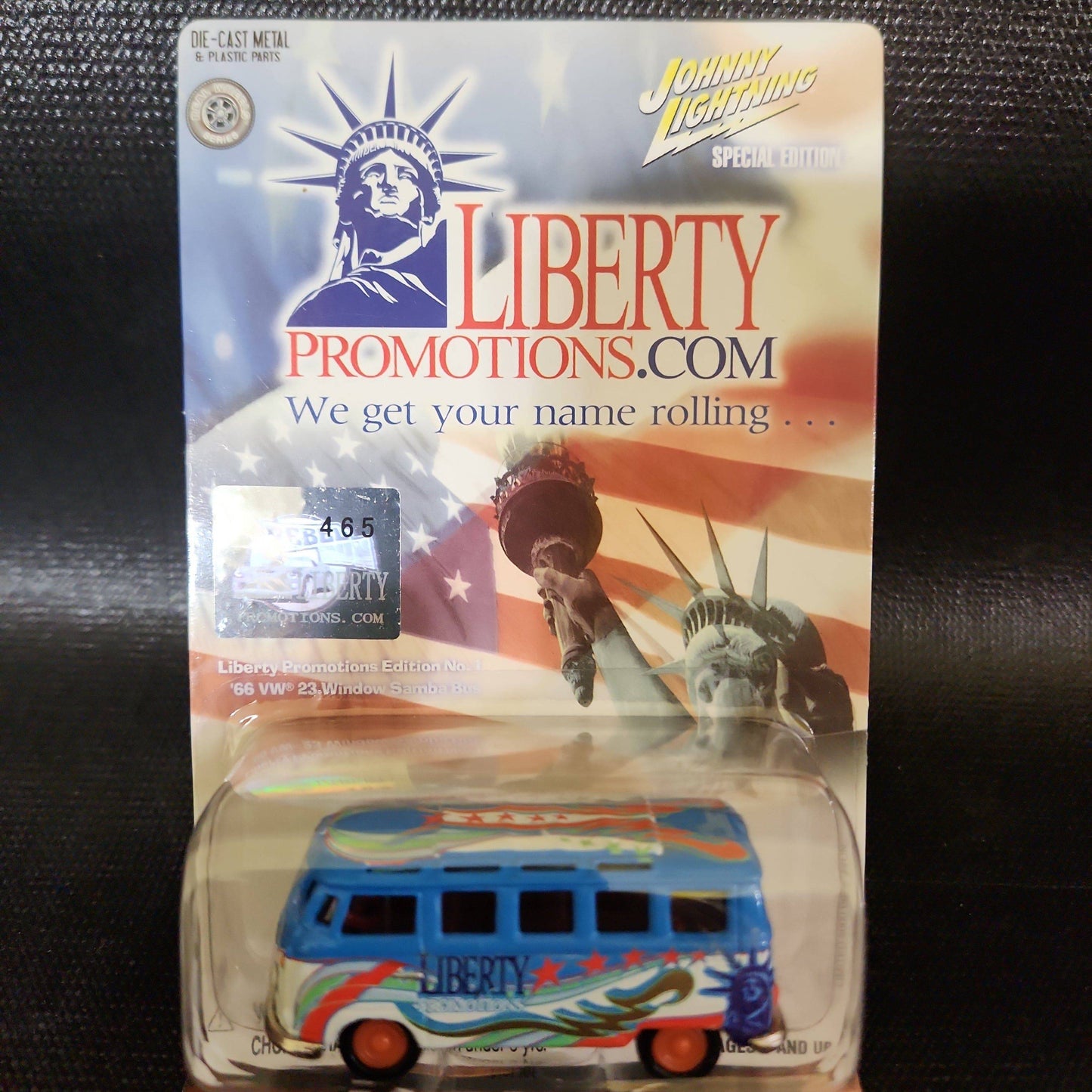 Johnny Lightning Liberty  VW 23 Window Samba Bus NEW Rebel Run #465 - House of Cars Virginia