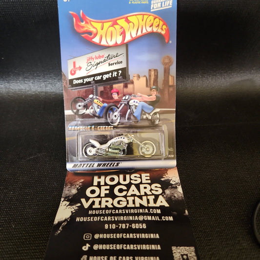 Hot Wheels Jiffy Lube Blast Lane WHITE Motorcycle - House of Cars Virginia