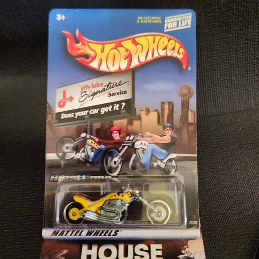 Hot Wheels Jiffy Lube Blast Lane Yellow Motorcycle - House of Cars Virginia