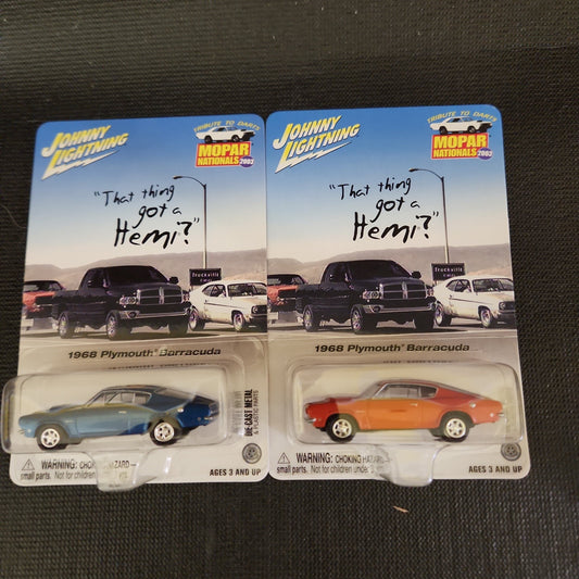 1968 PLYMOUTH BARRACUDA  w/RR (1:64) 2003 Johnny Lightning 2003 MOPAR - House of Cars Virginia