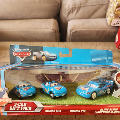 Disney Pixar Cars 3-Car Gift Pack Dinoco Mia Tia Bling Bling Lightning McQueen - House of Cars Virginia