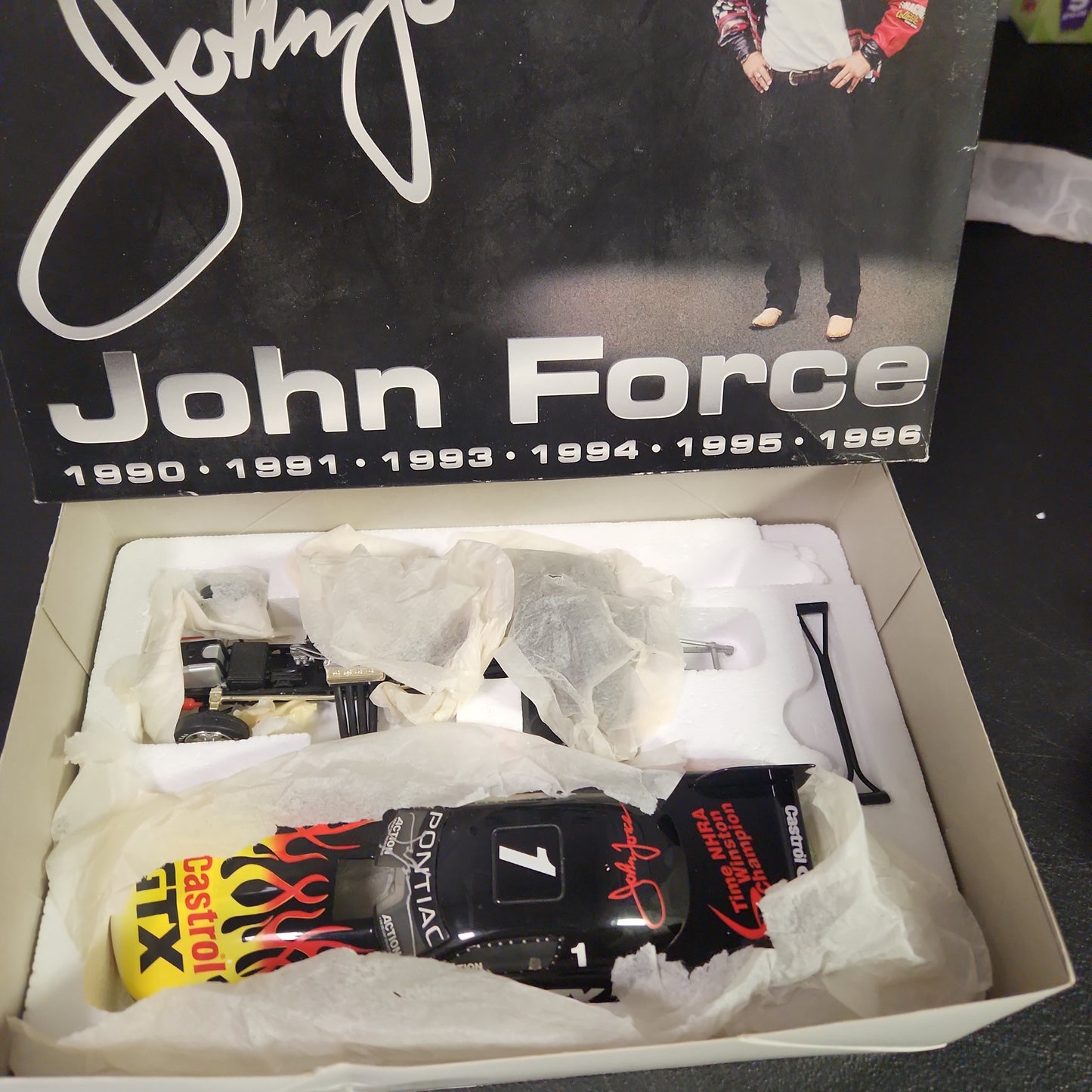 John Force Castrol GTX 6X Champion MacTools Pontiac Funny Car 1:24 NHRA Signed - House of Cars Virginia