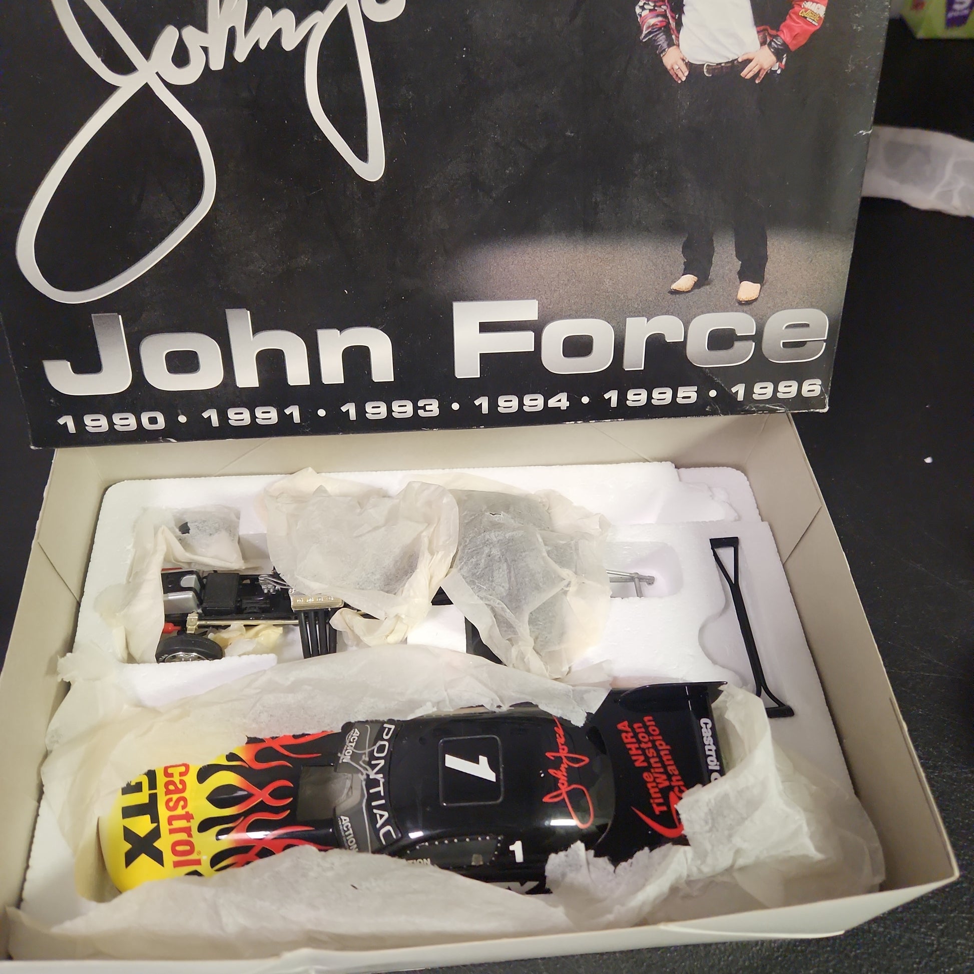John Force Castrol GTX 6X Champion MacTools Pontiac Funny Car 1:24 NHRA Signed - House of Cars Virginia