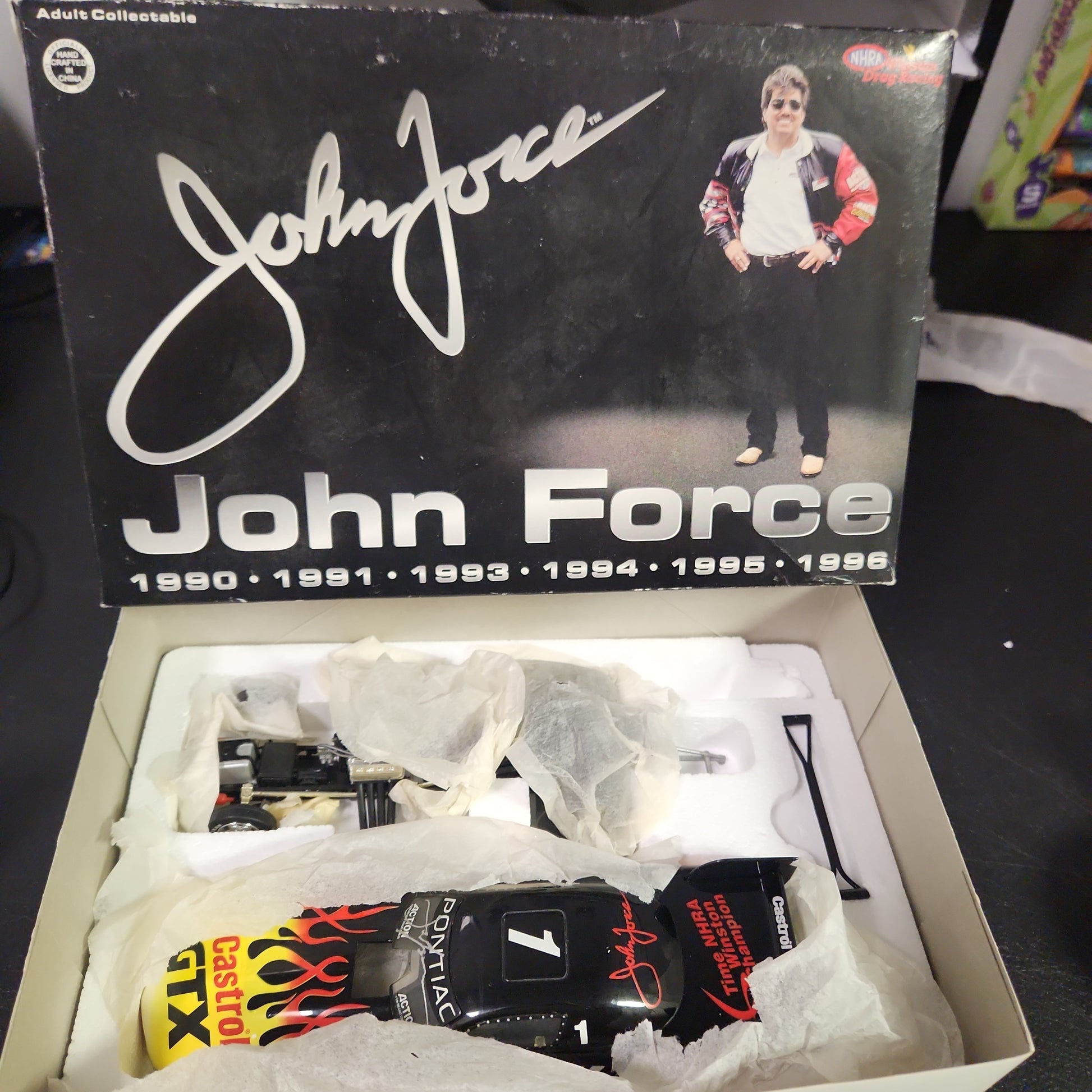John Force Castrol GTX 6X Champion MacTools Pontiac Funny Car 1:24 NHRA Signed - House of Cars Virginia