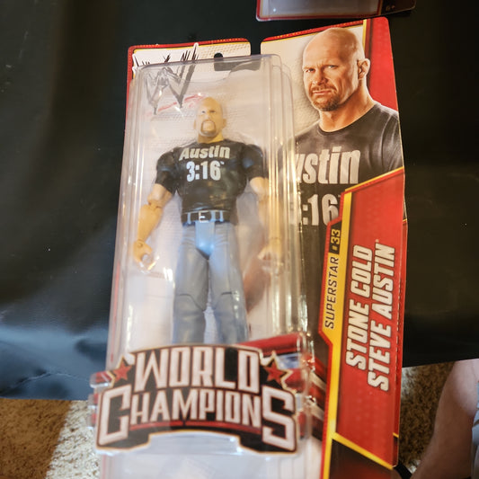 NEW Mattel WWE World Champions Stone Cold Steve Austin 3:16 Wrestling Figure WWF - House of Cars Virginia