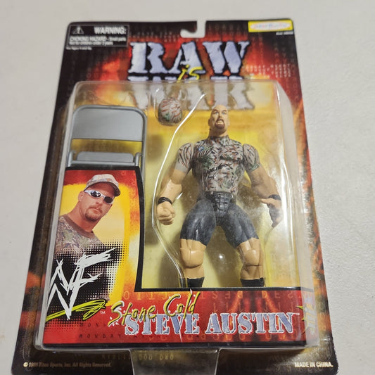Stone Cold Steve Austin Raw is War WWF Figure NIP 1999 Jakks Pacific Camouflage - House of Cars Virginia
