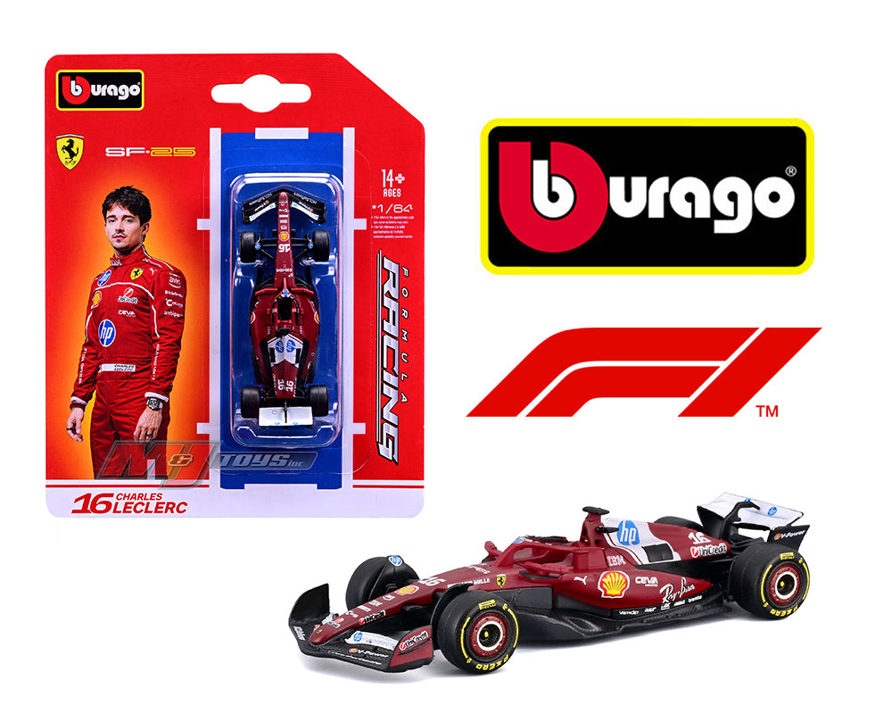 Bburago 1:64 F1 2025 Ferrari SF-25 #16 Charles Leclerc – Racing Formular - House of Cars Virginia