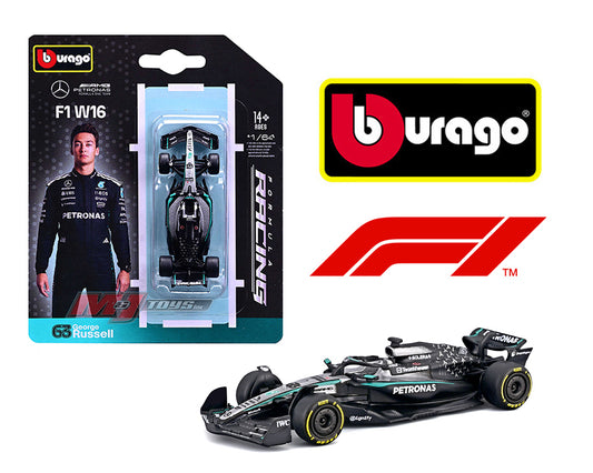 Bburago 1:64 F1 2025 Mercedes AMG F1 W16 #63 George Russell - House of Cars Virginia