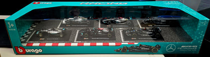Burago 1/43 Mercedes AMG Petronas Racing Formula 1 F1 Diecast Car Toy Set, NIB - House of Cars Virginia