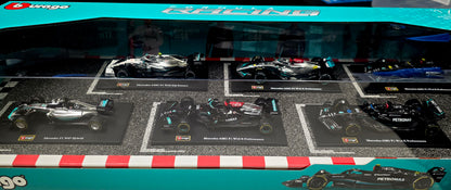 Burago 1/43 Mercedes AMG Petronas Racing Formula 1 F1 Diecast Car Toy Set, NIB - House of Cars Virginia