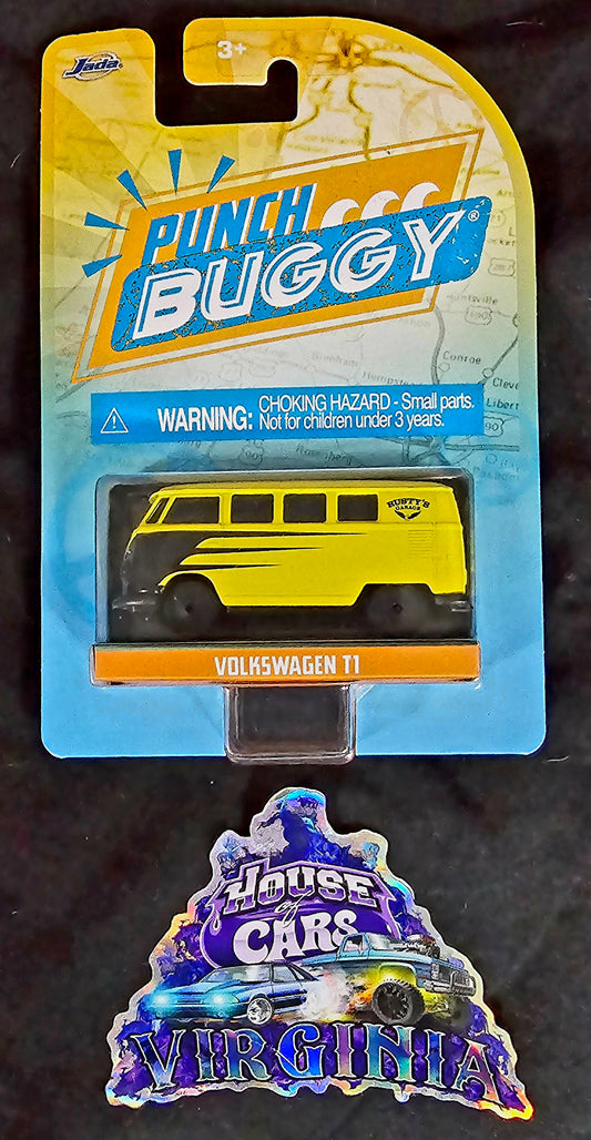 Jada Punch Buggy Slug Bug Volkswagen T1 (Black and Yellow) - House of Cars Virginia