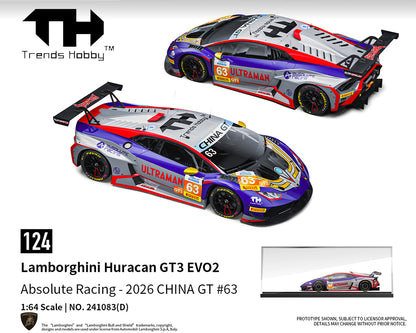 Trends Hobby 1:64 Lamborghini Huracan GT3 EVO2 Absolute Racing 2026 – Limited Edition