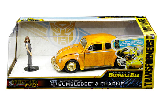 Jada 1:24 1971 Volkswagen Beetle and Charlie Figure – Transformers Bumblebee – Hollywood Rides - House of Cars Virginia