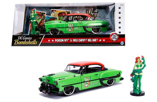Jada 1:24 1953 Chevrolet Bel Air With Poison Ivy Figure – DC Comics Bombshells – Hollywood Rides - House of Cars Virginia