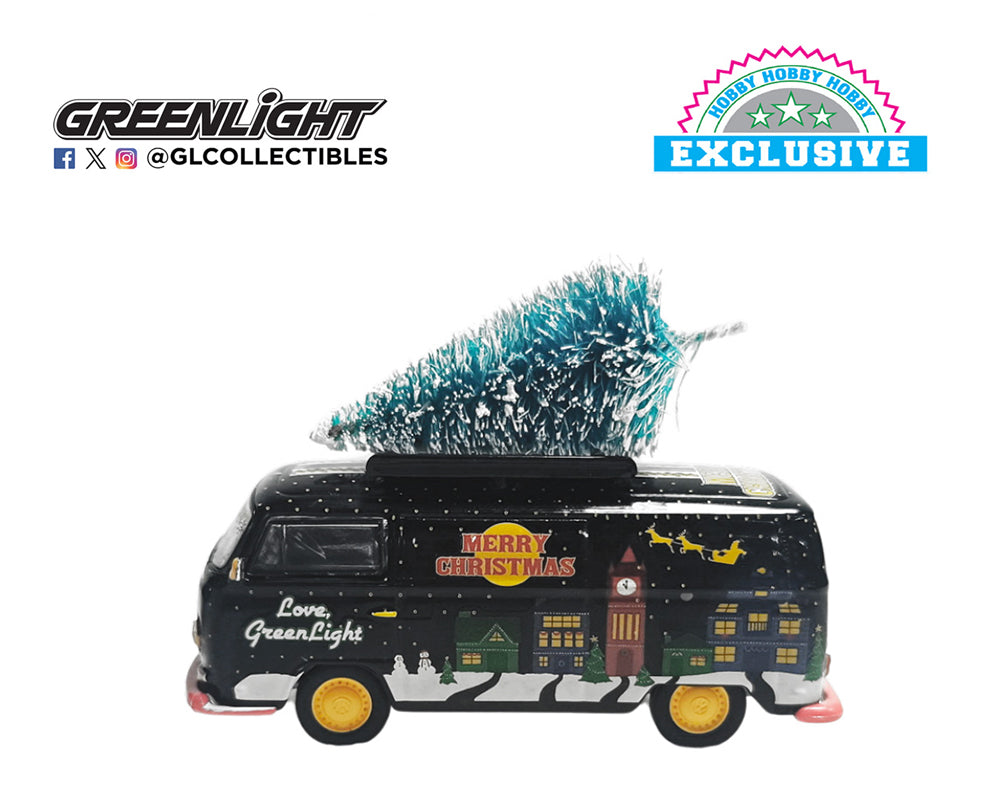 Greenlight 1:64 2025 Christmas Edition Volkswagen Type 2 Panel Van w/ Tree- Hobby Exclusives - House of Cars Virginia