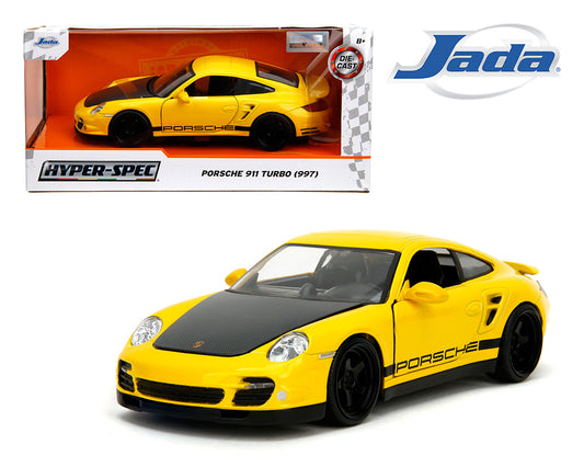Jada 1:24 Porsche 911 Turbo (997) – Yellow – Hyper-Spec - House of Cars Virginia
