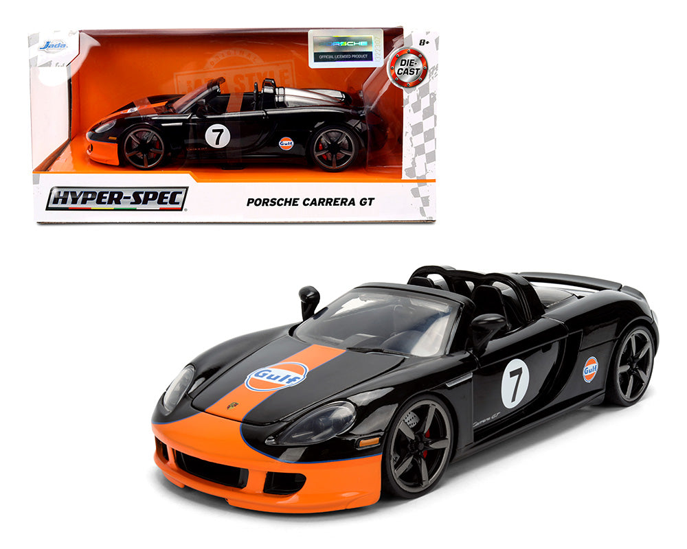 Jada 1:24 Porsche Carrera GT Gulf – Black/Orange – Hyper-Spec