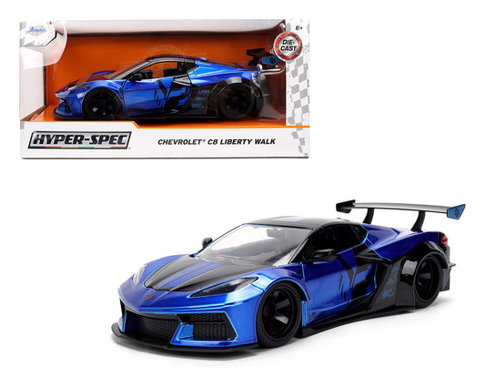 Jada 1:24 Chevrolet C8 Corvette Liberty Walk – Blue – Hyper-Spec