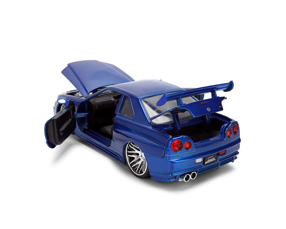 Jada 1:24 Brian’s Nissan Skyline GT-R (R34) – Color Brush Blue – Fast & Furious 25th Anniversary