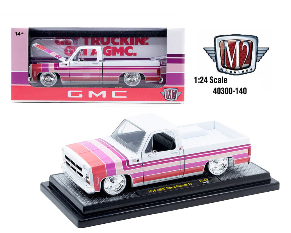 M2 Machines 1:24 1976 GMC Sierra Grande 15 – White – Release 140B R140