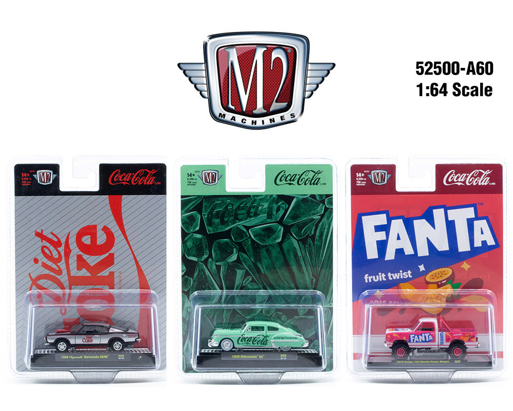 M2 Machines 1:64 Coca-Cola 2025 Release A60 Assortment 1968 Plymouth Barracuda HEMI – Diet Coke - House of Cars Virginia